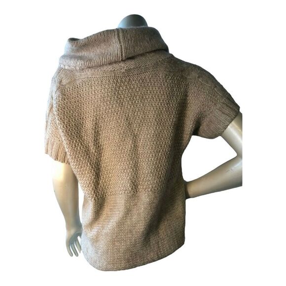 Soft Surroundings | Wool Blend Cowl Neck Short Sleeve Glitter Knit Sweater | S - Picture 3 of 5